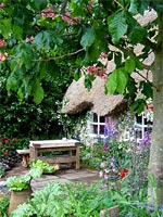 horse-chestnut-hollyhocks