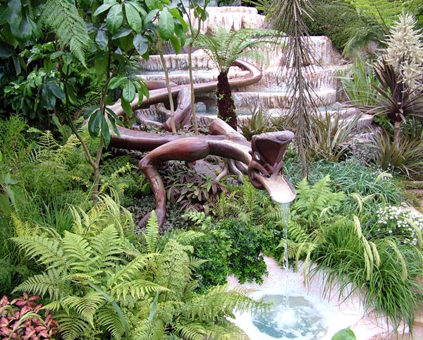 The terraces certainly redefine the idea of a 'water feature'. The terraces certainly redefine the idea of a 'water feature'.